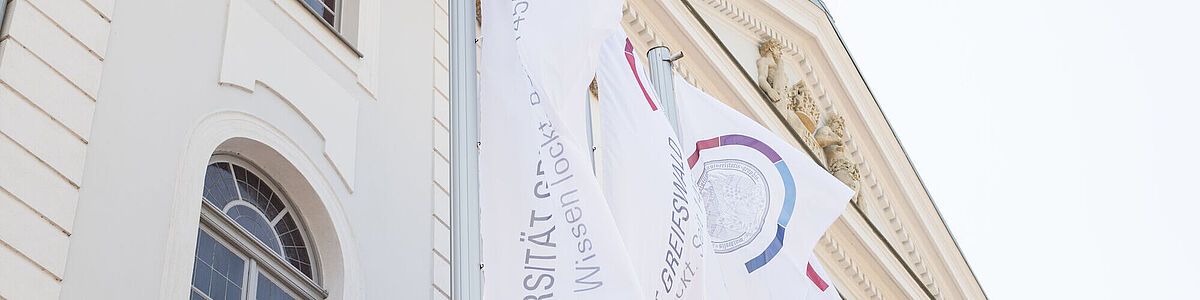 Fahnen vor dem Hauptgebäude